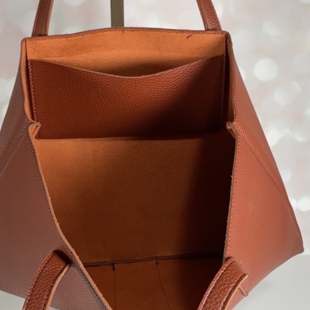 Vince Camuto Tan and Black Leather Tote - Picture 7 of 8